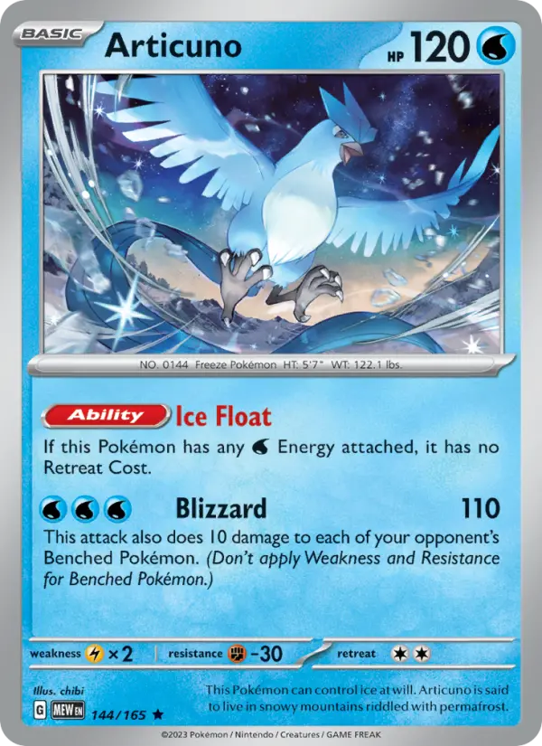 Articuno, Pokémon card