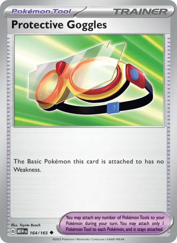 Protective Goggles, Pokémon card