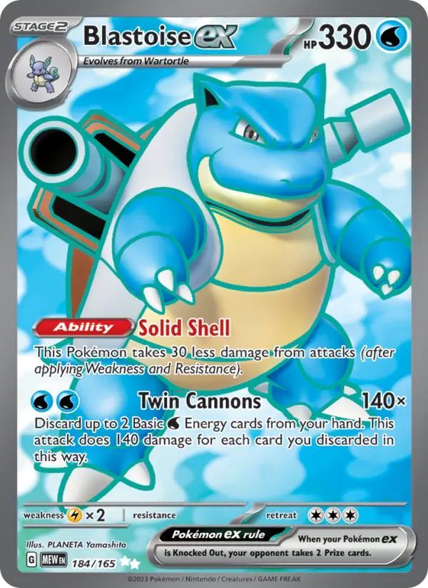 Blastoise ex, Pokémon card