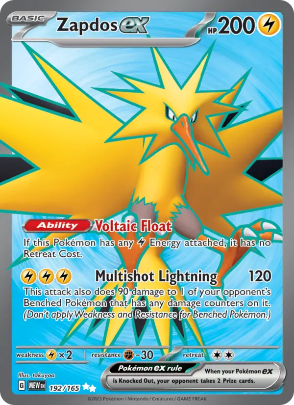 Zapdos ex, Pokémon card