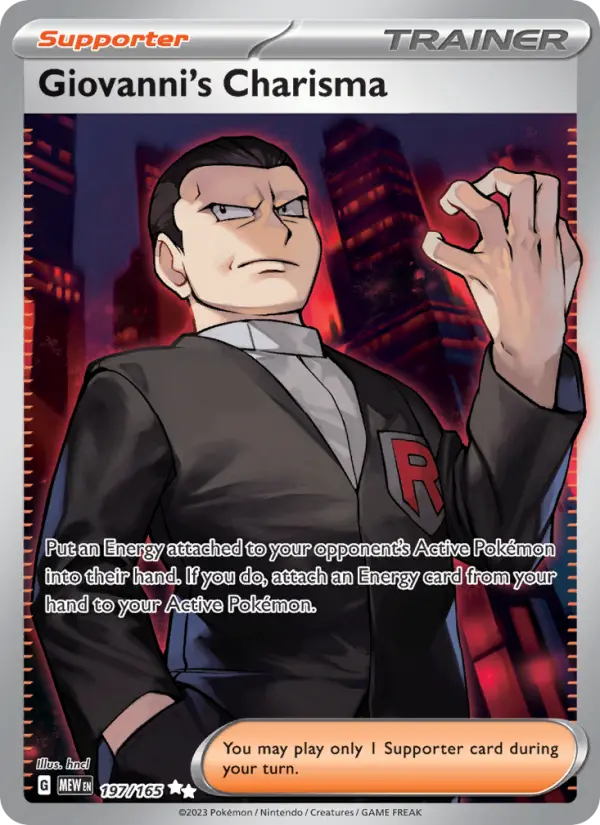 Giovanni's Charisma, Pokémon card