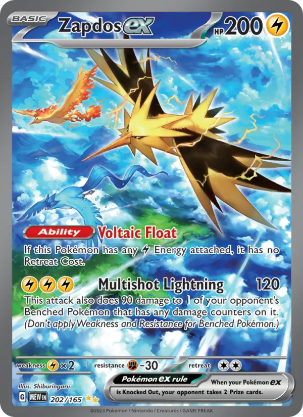Zapdos ex, Pokémon card