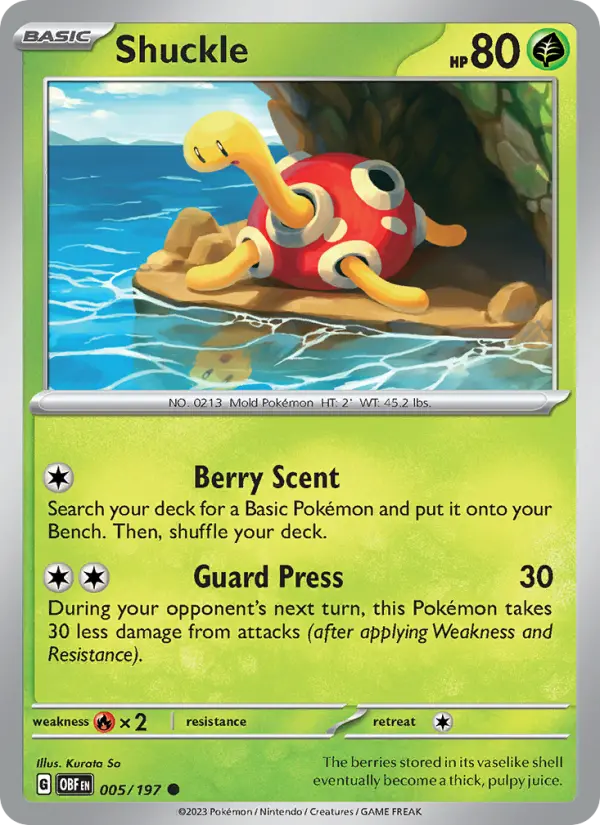Shuckle, Pokémon card