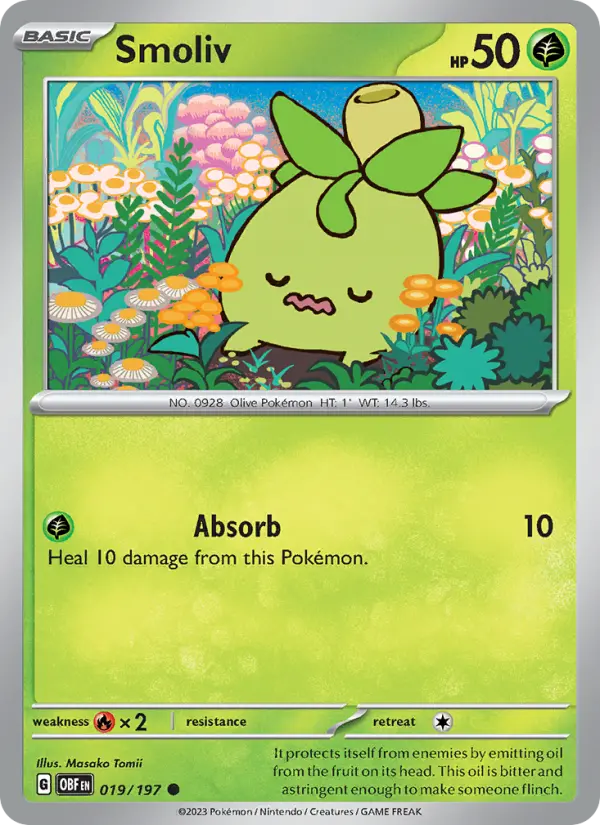 Smoliv, Pokémon card