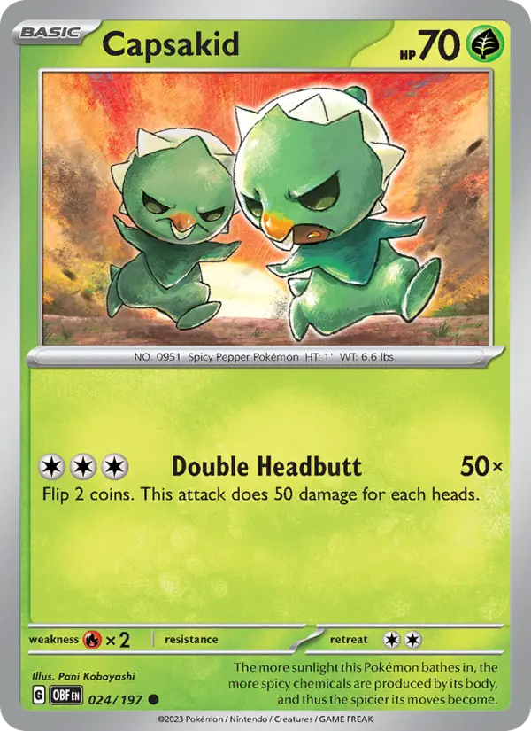 Capsakid, Pokémon card
