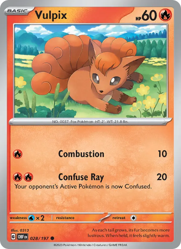 Vulpix, Pokémon card