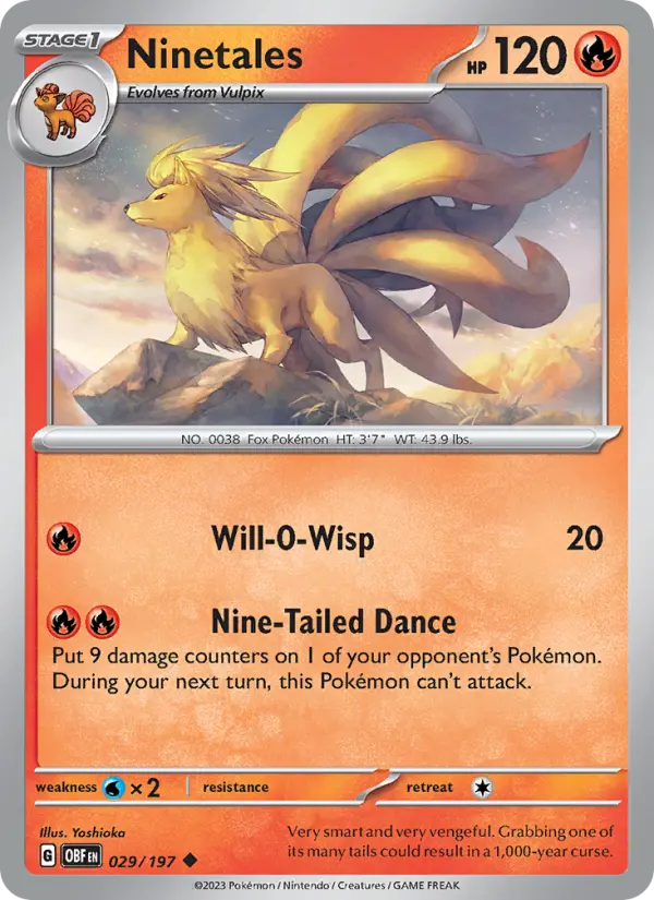 Ninetales, Pokémon card