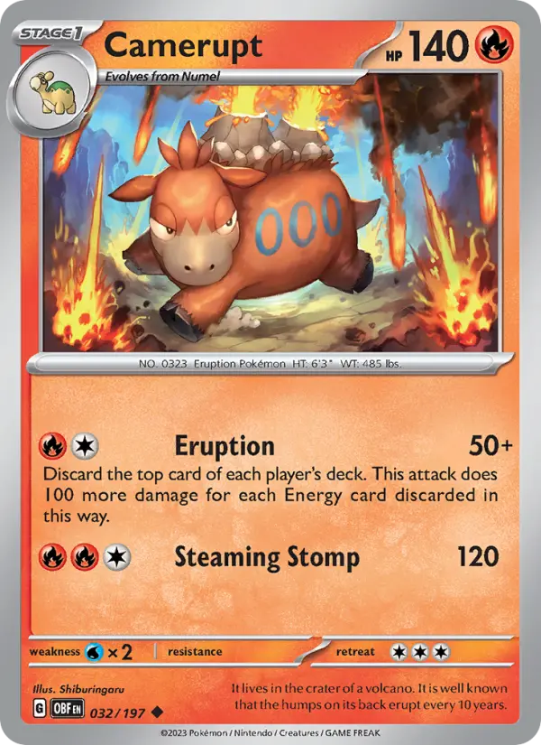 Camerupt, Pokémon card