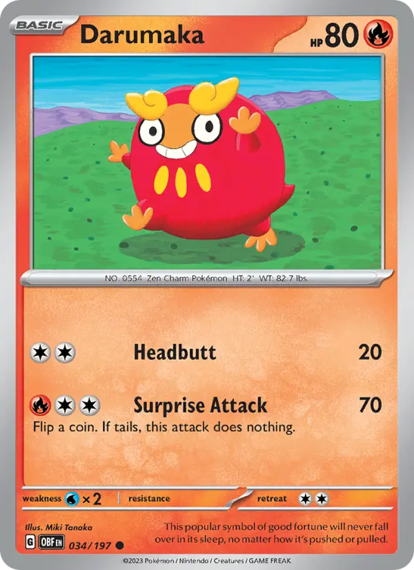 Darumaka, Pokémon card