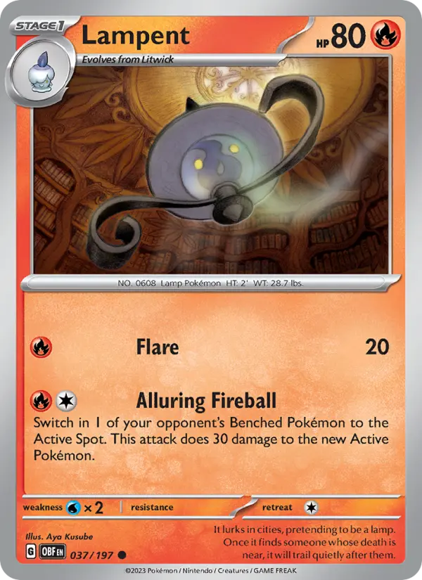 Lampent, Pokémon card