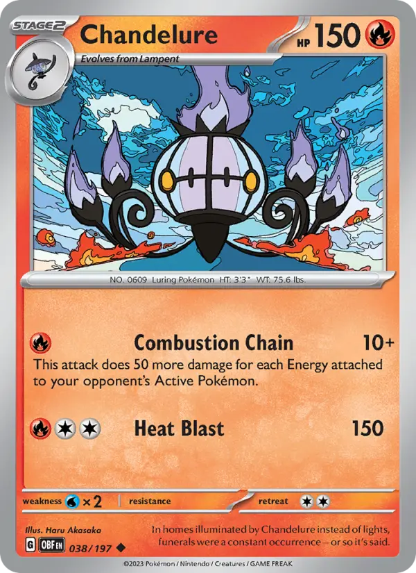 Chandelure, Pokémon card