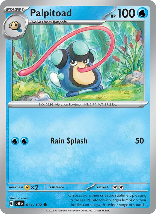 Palpitoad, Pokémon card