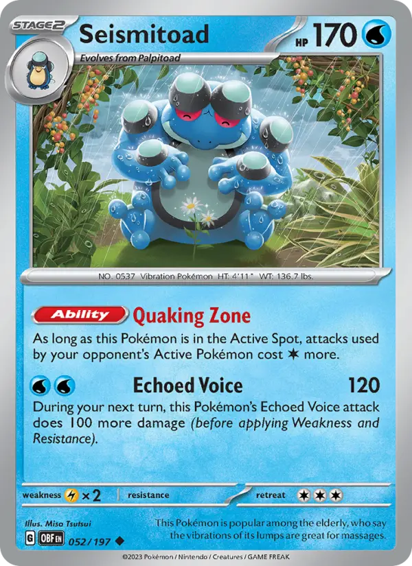 Seismitoad, Pokémon card