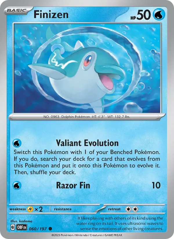 Finizen, Pokémon card