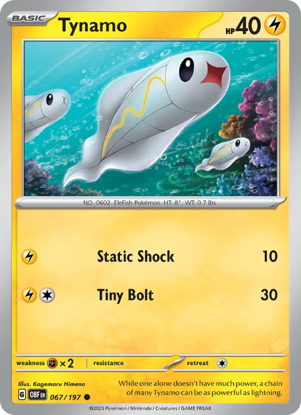 Tynamo, Pokémon card