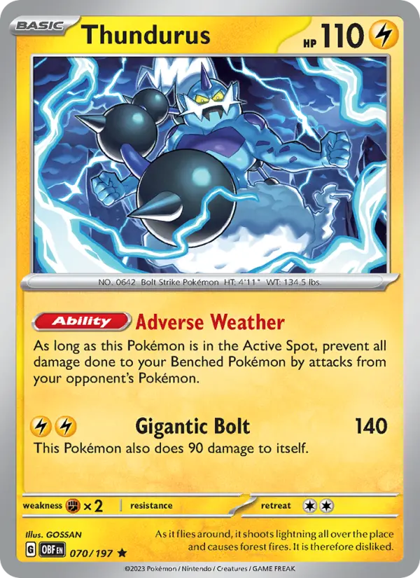Thundurus, Pokémon card