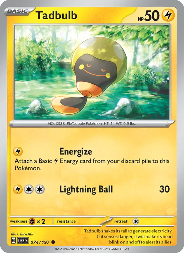 Tadbulb, Pokémon card