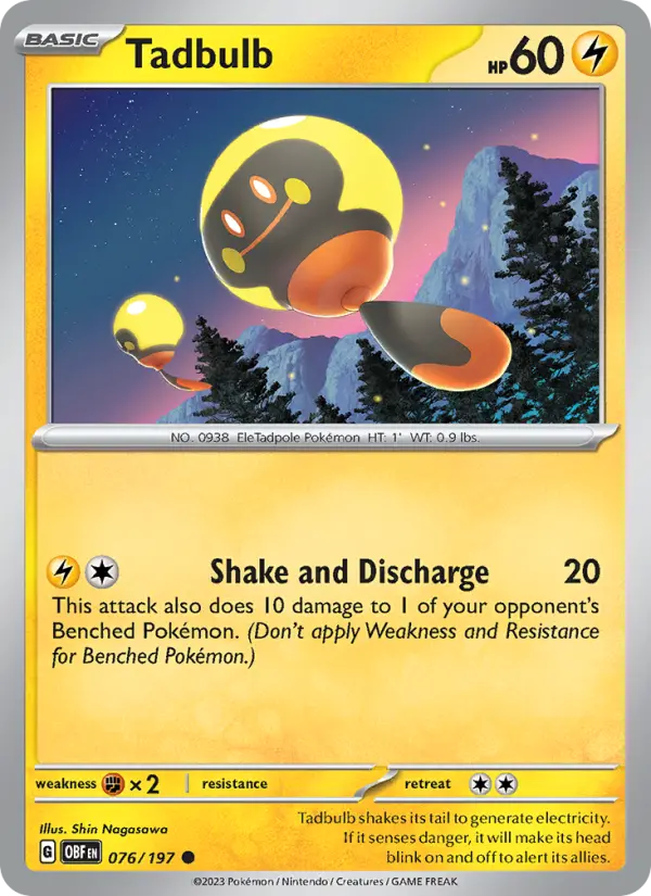 Tadbulb, Pokémon card