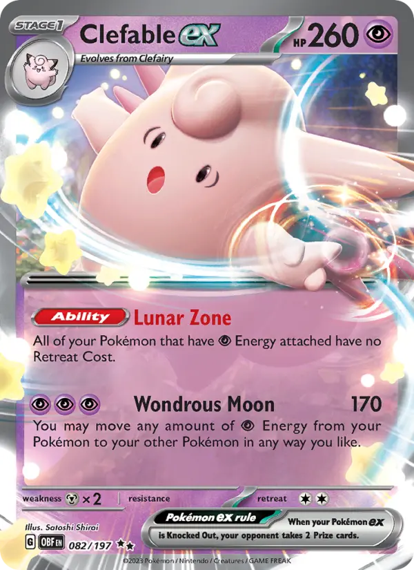 Clefable ex, Pokémon card