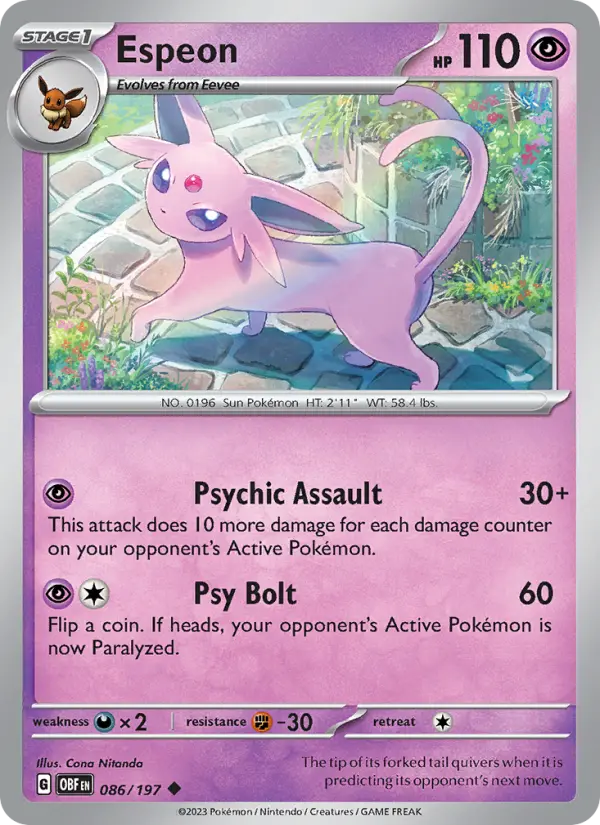 Espeon, Pokémon card