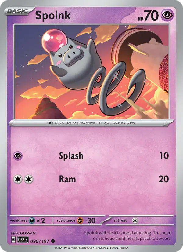 Spoink, Pokémon card