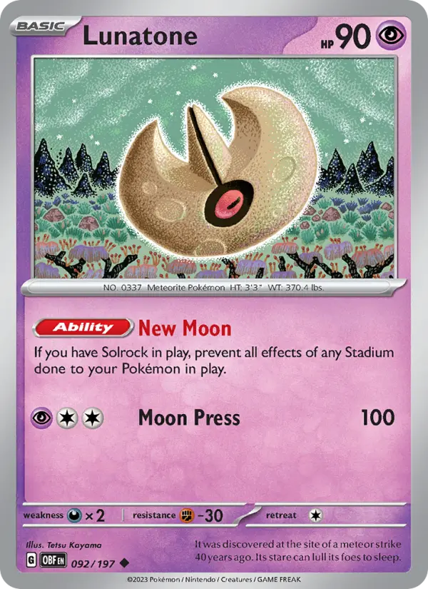 Lunatone, Pokémon card