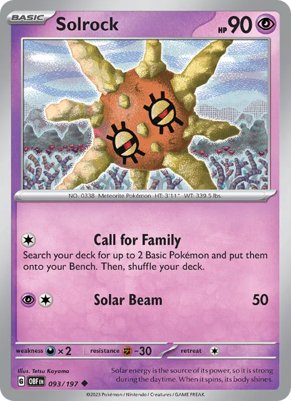 Solrock, Pokémon card