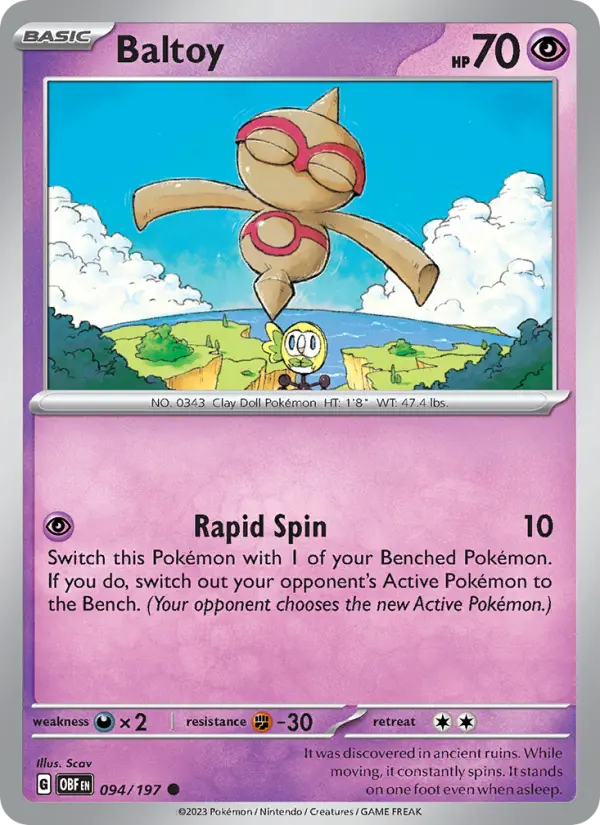Baltoy, Pokémon card