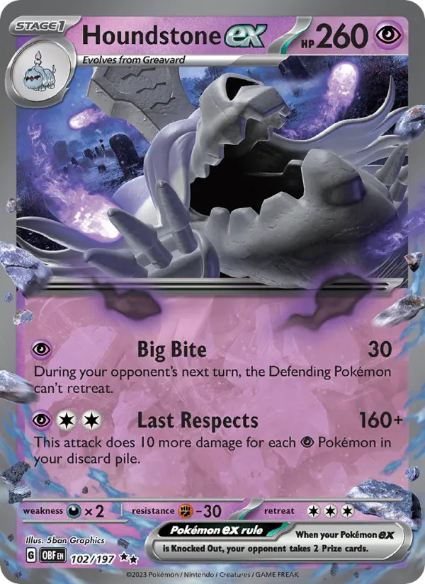 Houndstone ex, Pokémon card