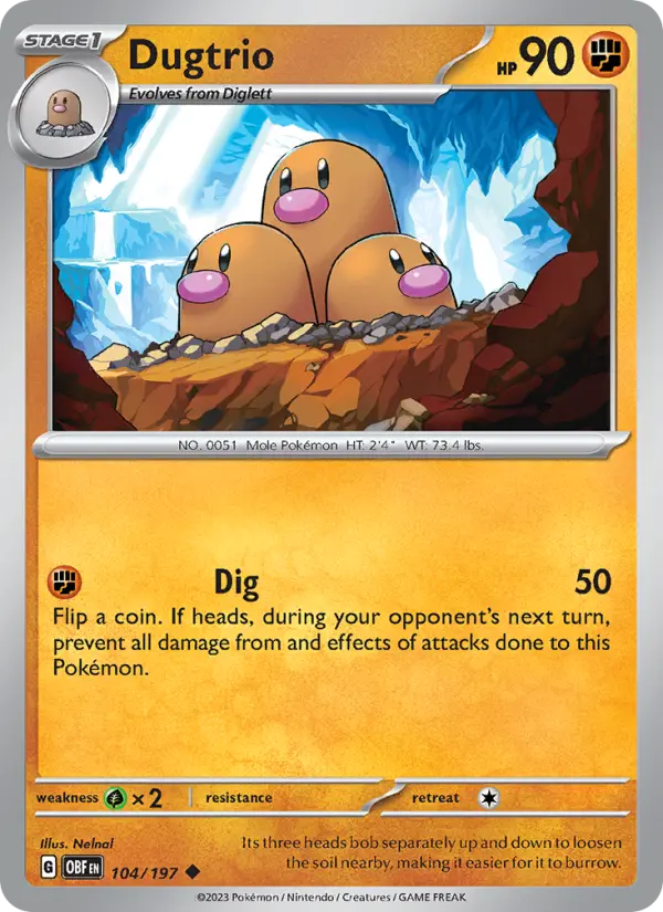 Dugtrio, Pokémon card