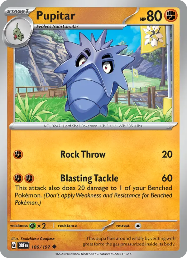Pupitar, Pokémon card
