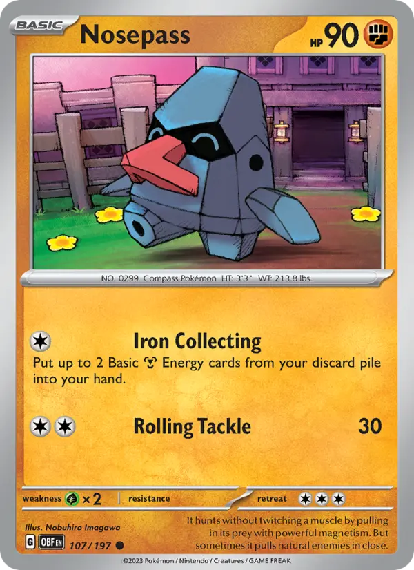 Nosepass, Pokémon card