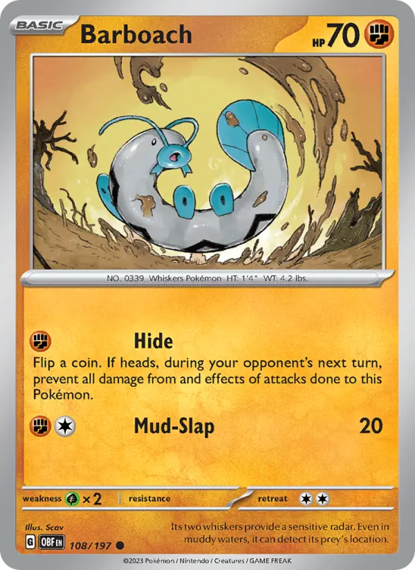 Barboach, Pokémon card