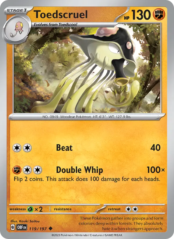 Toedscruel, Pokémon card