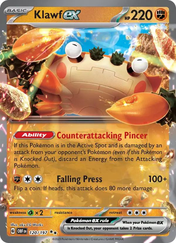 Klawf ex, Pokémon card