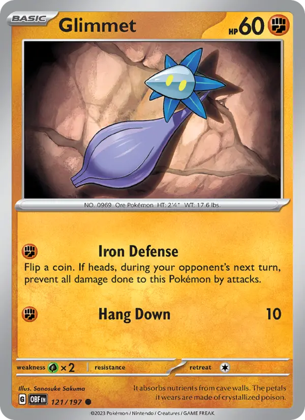 Glimmet, Pokémon card