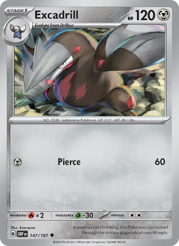 Excadrill, Pokémon card