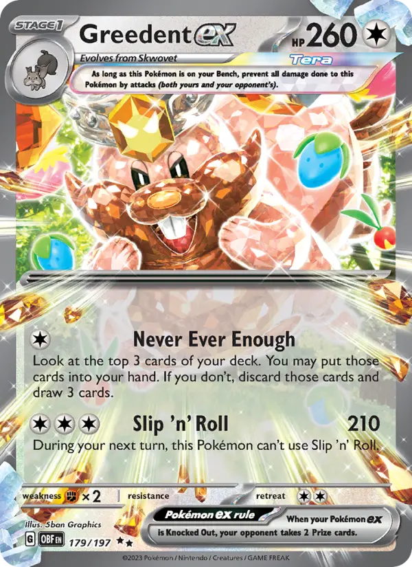 Greedent ex, Pokémon card