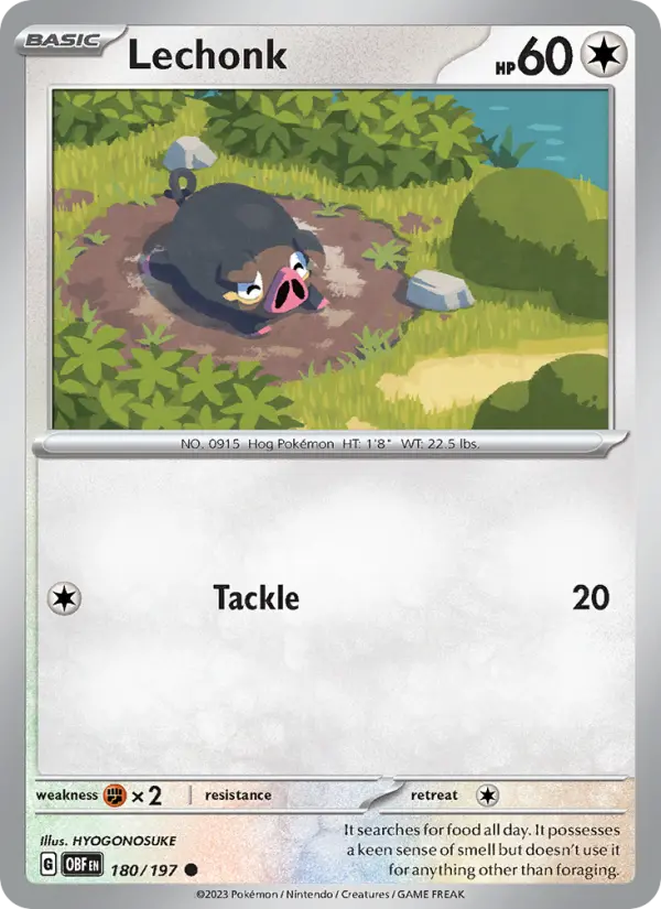 Lechonk, Pokémon card