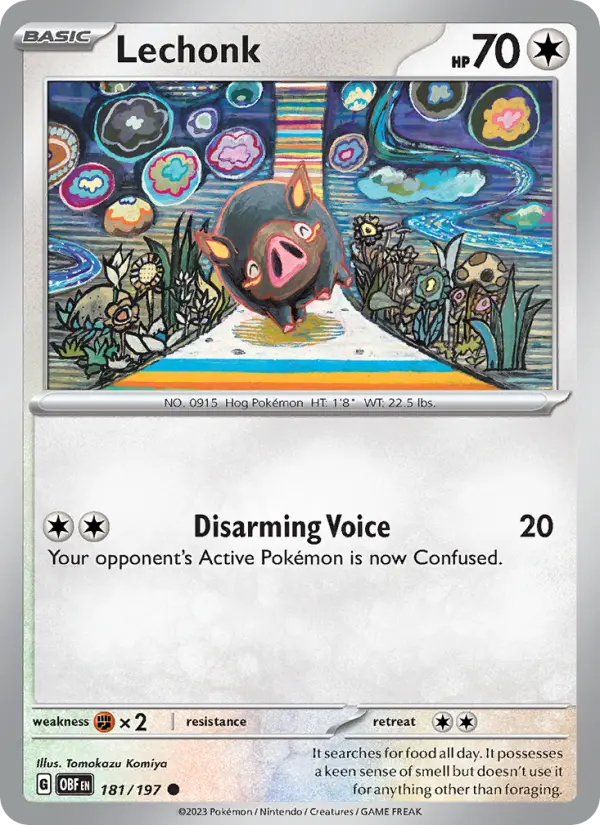 Lechonk, Pokémon card