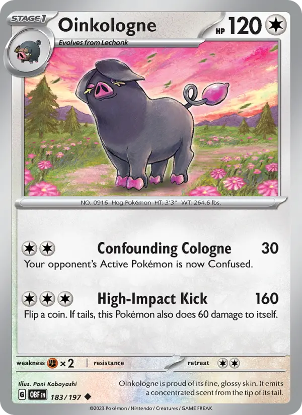 Oinkologne, Pokémon card