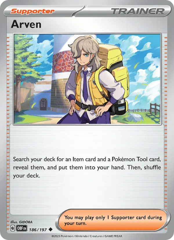 Arven, Pokémon card