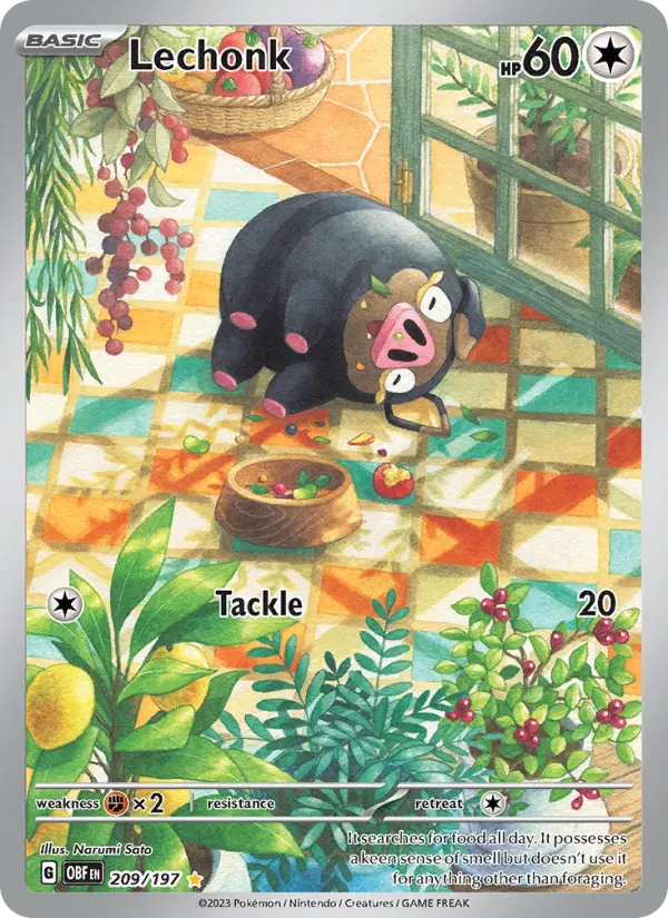 Lechonk, Pokémon card