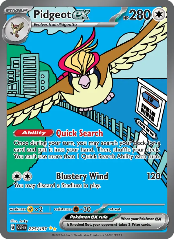 Pidgeot ex, Pokémon card