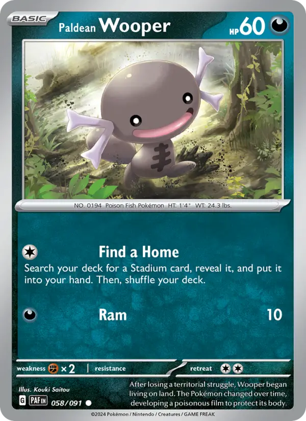 Paldean Wooper, Pokémon card