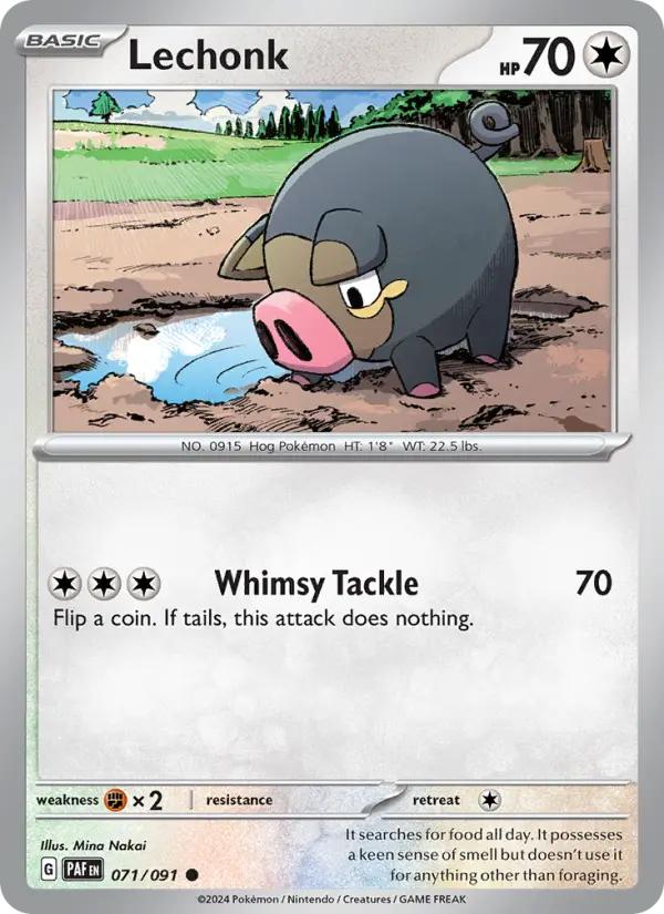 Lechonk, Pokémon card