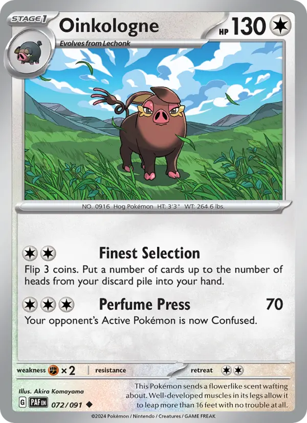 Oinkologne, Pokémon card