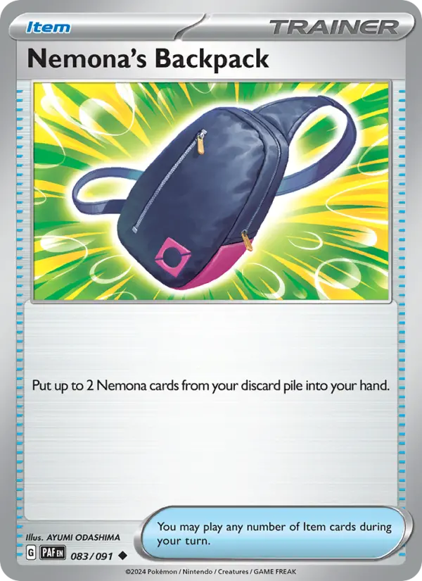 Nemona's Backpack, Pokémon card