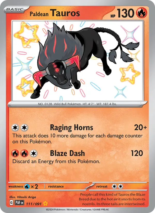 Paldean Tauros, Pokémon card