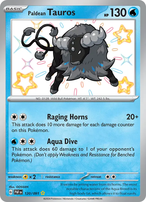 Paldean Tauros, Pokémon card